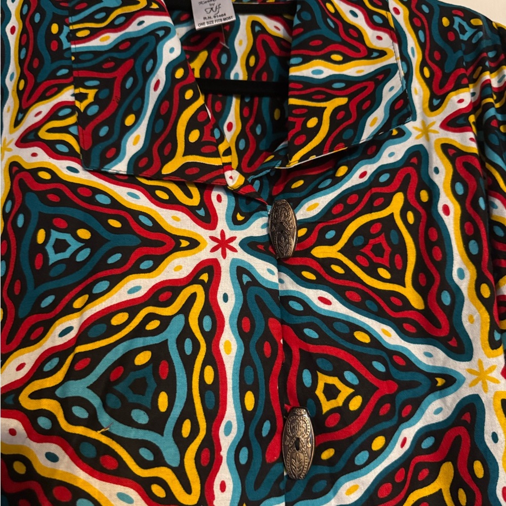 Ankara Multicolor Geometric Pattern Top - image 2